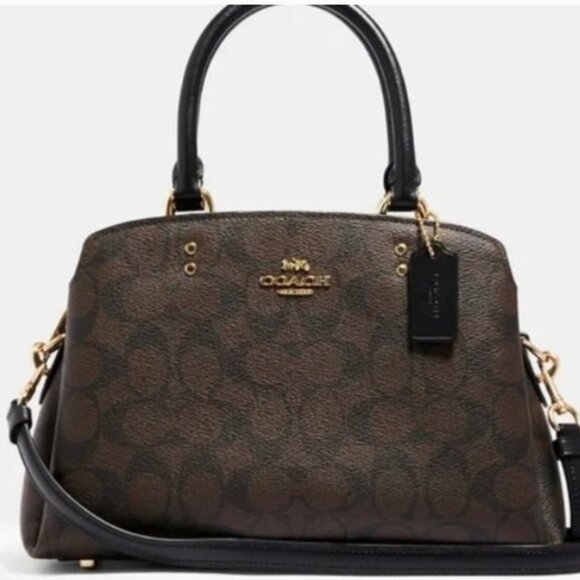 Nwt Coach Mini Lilly in Signature Canvas satchel crossbody  2 in 1 - Picture 2 of 11